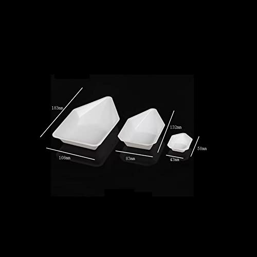 15 pieces weigh boats boat-shaped pour boats weighing boats 10ml 70ml 150ml plastic scale trays plastic weigh dishes lab dish container lab weighing dishes for weighing mixingwhite 3 size