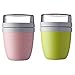 Mepal 107648076700+107648091200 Lunchpot to go 500 ml & 200 ml, pink/lime, 2-teilig (1 Set)