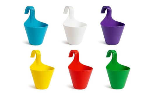 Go Hooked Plastic Lily Hanging Planters Hanging Pots for Balcony-...