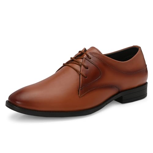 Image of Blue Leather by Centrino Lace-up Men's Formal Shoe | Stylish with Soft Cushioned Insole | Trendy Lace-Up Design | Durable Leather with Anti-Skid Sole | Perfect for Formal Wear (4035)
