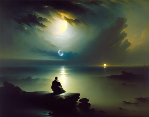 Affiches sur toile Under Moonlight tableau design moderne 58x90 cm