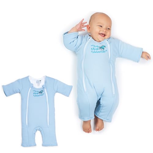 Image of Baby Merlin's Magic Sleepsuit - Swaddle Transition Product - Cotton - Blue - 6-9 Months