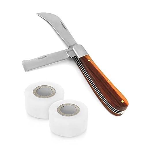 QWORK Grafting Gardening Knife, Flexible Grafting Kit, Double-Blade Garden Knife for Budding Pruning, with 2 Plants Repair Tapes for Floral Fruit Tree