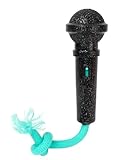 Fuzzyard Mic Drop Dog Toy Premium Interactive Rubber Microphone with Rope & On/Off Squeaker