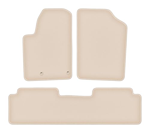Tapis auto en velours beige pour Peugeot Partner Tepee accessoires intérieur 3-pièces
