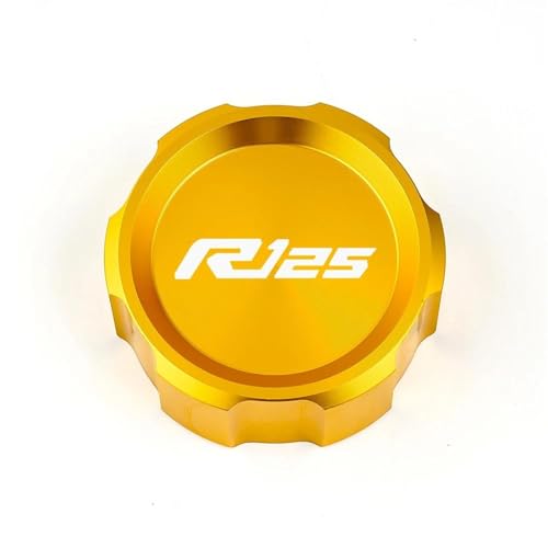 Tapa de depósito de freno trasero de aluminio dorado para motocicleta YZFR125 2010-2023