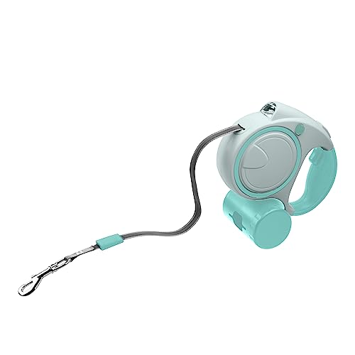 Ultra Green Extendable Dog Lead 5m with LED Light & Waste Bag Holder Poo Bag Dispenser Strong Retractable Leash for Large Dogs Long Training Lead for Small Medium Large Dogs Flexi Leads Reflective - Image 2