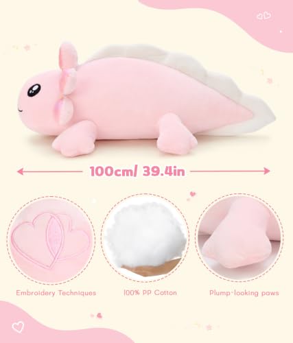 Image of MaoGoLan Giant Axolotl Plush Pillow, 39 inch Pink