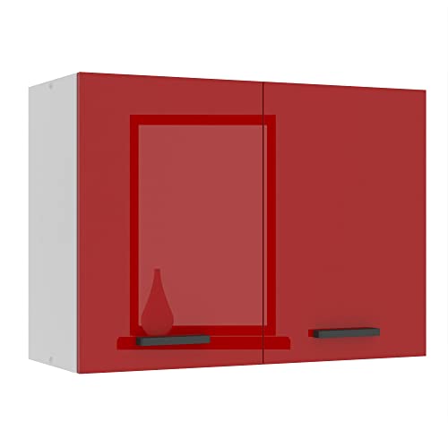 BELINI Meuble Haut Cuisine SG80 I Meubles de Cuisine - Mural, Rangements, 2 Portes I Taille: 29,6 x 80 x 58 cm I Armoire Murale avec Poignée en Métal I...