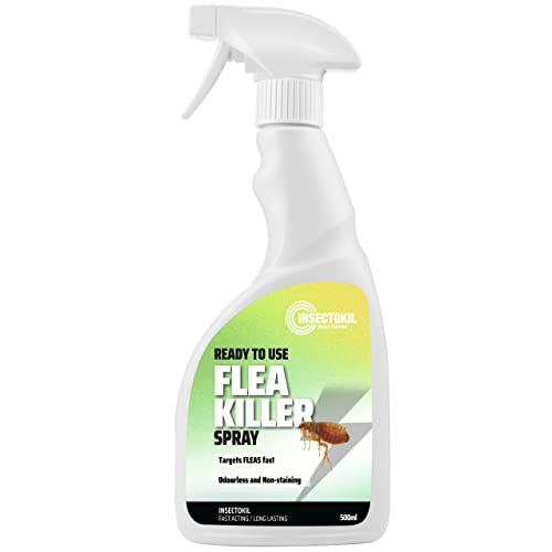 InsectoKil Flea Spray for The Home | Professional Strength Flea Treatment for The House | Flea Spray Kills On Contact | Health & Saftey Registered Fast Acting Long Lasting - Ready to Use 500ml