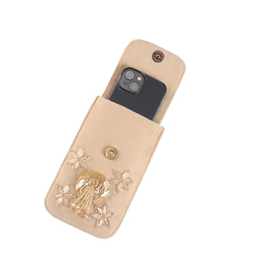 Image of J I ACCESSORIES Velvet Saree Clutch Mobile Pouch Waist Clip Ladies Purse Gift For Women