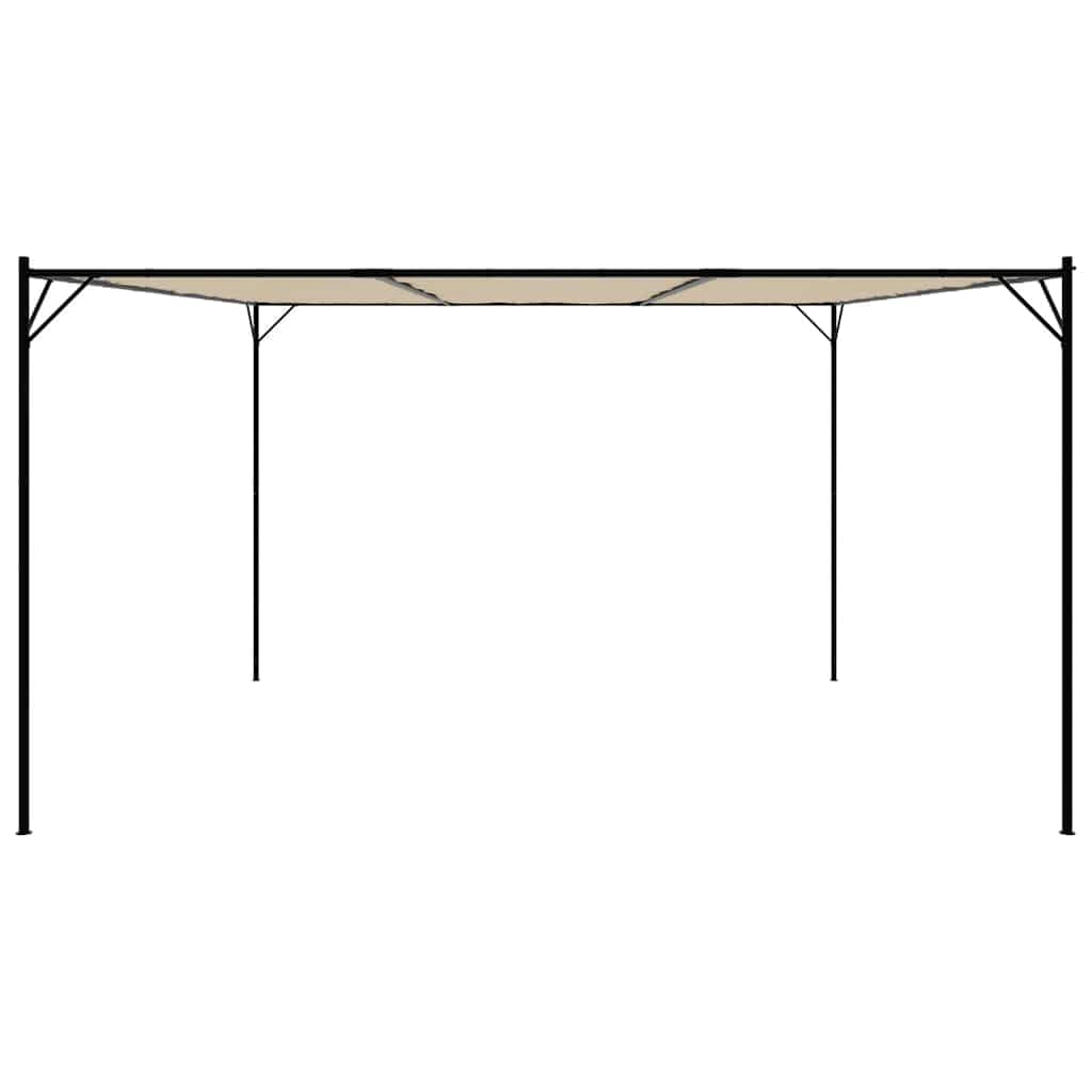 vidaXL Cenador Acero y Tela Beige 4x4 m 180 g/m², toldo, Carpa para Eventos, cenador de Camping, Dosel, Carpa para Fiestas, cenador de jardín