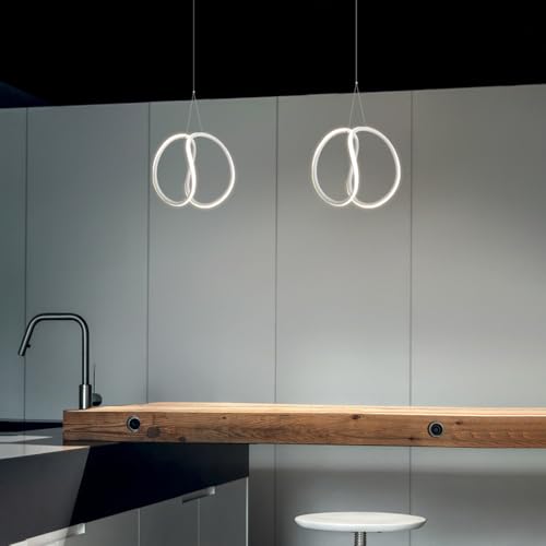 Luces de techo para iluminación colgante de metal blanco y lámpara de araña LED 4