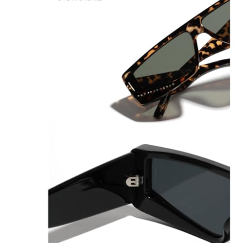 Lunettes de soleil œil de chat punk verres UV400 design géométrique noir