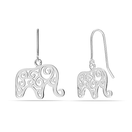 Charmsy 925 Sterling Silver Elephant Jewelry Set | Good Luck Pendant, Drop Earrings, Bracelet & Necklace | Birthday & Christmas Gift for Women3