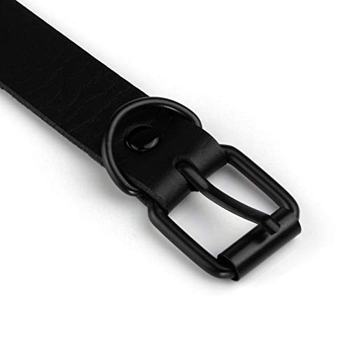 MILAKOO PU Lederhalsband O Ring Halskette mit schwarzer Kette Halsband Halsband