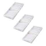 Abaodam 3個 浴室用シリコントレイ点 大理ホワイト 矩形収納プレート 耐久性 耐擦傷バスルーム化粧台整理用 スリッシュな洗面カウンター小