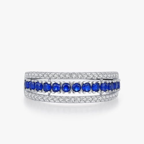 Bague argent pierre bleu blanc pour sublimer vos tenues de soirée chic - 2