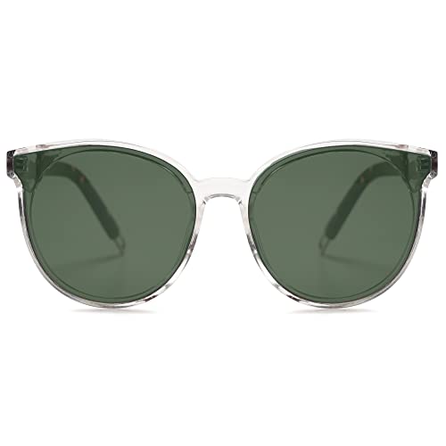 SOJOS Fashion Round Sunglasses for Women Men Oversized Vintage Shades SJ2057