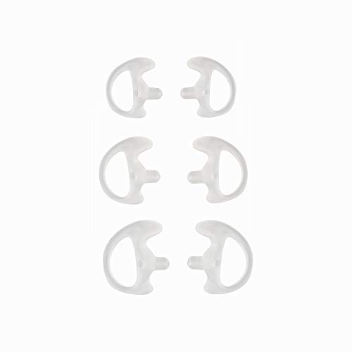 KS K-STORM Two Way Radio Ear Mold Replacement Soft Silicone Ear Insert for Acoustic Coil Tube Earpiece (Transparent, 3 Pair Large,Medium,Small)