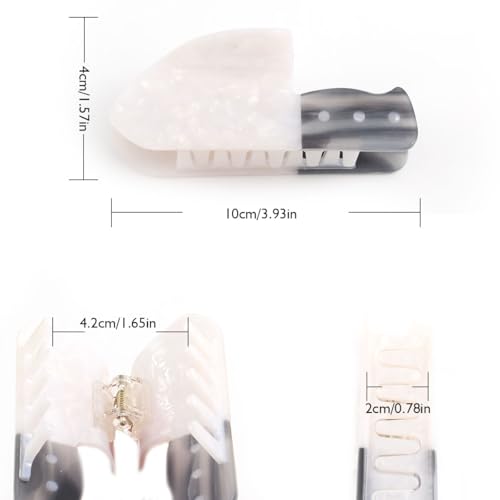 Funny Knife Large Acetate Hair Claw, Personalized Hair Clip for Women White