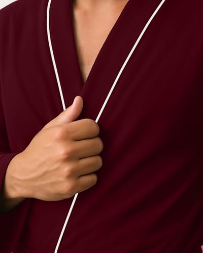 NY Threads Men's Robe Cotton Blend Knit Bathrobe