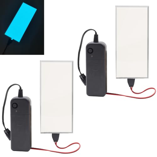 Image of Electroluminescent (EL) Panel Light, DIY EL Panels Cuttable Paper Lamp for Holiday Decoration /Cosplay /Warning,Ice Blue (12cmx5cm)-2PCS
