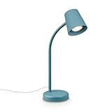 BRILONER   Lampe de chevet, lampe de bureau orientable, lampe de table GU10 pour bureau à domicile avec interrupteur à câble, lampe de lecture, bleu pigeon