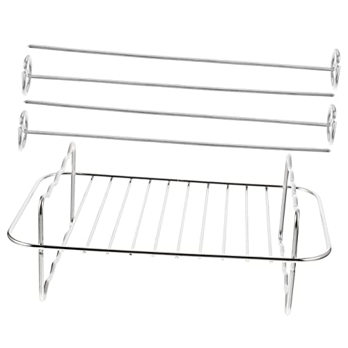 NUOBESTY Stainless Steel Air Fryer Grill Rack Versatile Cooking Tool for Kitchen Supplies Meat Drying and Steaming Bracket Reusable Air Fryer Accessory