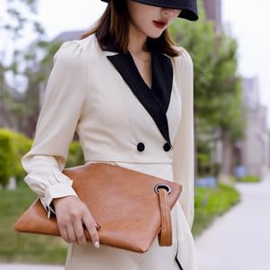Image of DIHKLCIO Evening Bags Purse Envelop Clutch Chain Shoulder Womens Wristlet Handbag Foldover Pouch black