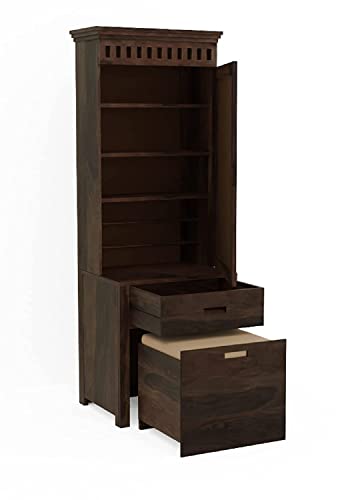 Image of Solid Wood Wooden Dressing Table for Bedroom with 2 Drawer, Mirror and Huge Storage Space | Long Dresser Table with Mirror | (Antique-Style-03)