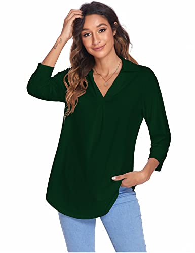 Image of Newchoice Womens 3 /4 Sleeve Shirts Business Casual Tops