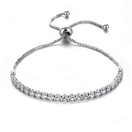 925 sterling silver bracelet, S925 tennis bracelet sparkling 5A cubic zirconia adjustable bracelet, suitable for Mother's Day, Thanksgiving Day, Valentine's Day, Anniversary, Graduation Season
