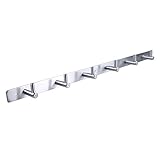 Hakenleiste Kleiderhaken EDELSTAHL gebürstet Garderobenleiste Garderobenhaken mit 1/4/6/8/10 Haken Wandhaken Wandgarderobe, Länge wählbar: 6 Haken(L: 460mm) Modell:JULIA