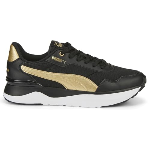 PUMA Womens R78 Voyage Distressed Lace Up Sneakers Shoes Casual - Black, Gold