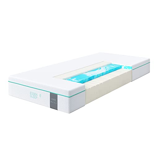 ESSENCE SLEEP 7-Zonen Matratze 160 x 200 cm Härtegrad 3, Höhe 22 cm - Schaumstoff Matratze aus 3 Schichten - Öko-Tex Rollmatratze - atmungsaktiv und druckentlastend Linea