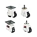 1PCS/4PCS Caster Wheel Industrial Heavy Duty Machine Leveling Adjustable Casters Nylon GD-40/60/80 Screw/Flat(58x58mm,Type A)