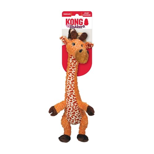 KONG – Shakers Luvs Giraffe – Interaktives Zerr– und Apportierspielzeug – Kleine Hunde