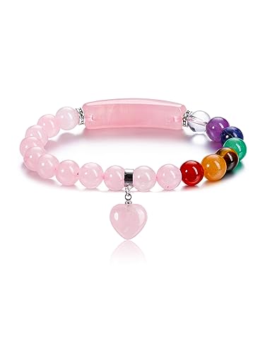 MIXIUJIEN 7�`���N���u���X���b�g ���f�B�[�X �����Y �V�R�`���N���W�F���X�g�[�� 8mm ���E���h�r�[�Y �u�� �N���X�^�� �n�[�g�u���X���b�g ���C�L �q�[�����O�X�g�[�� �G�l���M�[�X�g���b�`�u���X���b�g �W���G���[�M�t�g, One Size, 