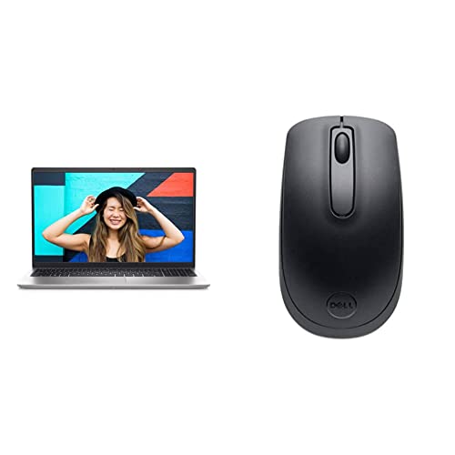 Image of Dell 15 (2021) Ryzen 3-3250U, 8Gb, 512Gb Ssd, Windows 11 + Ms Office'21, AMD Vega Graphics, 15.6 Inches & WM118 Wireless Mouse, 2.4 Ghz with USB Nano Receiver, Optical Tracking - Black.