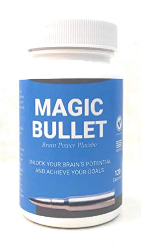 PROGRESSIVE PLACEBO Magic Bullet Placebo Pills â€“ Happy Pills for Stress Relief â€“ 120 Capsules to Regain Confidence â€“ Inert Capsules for Reaching Your Goals â€“ Suitable for Adults, Teens, Men, Women