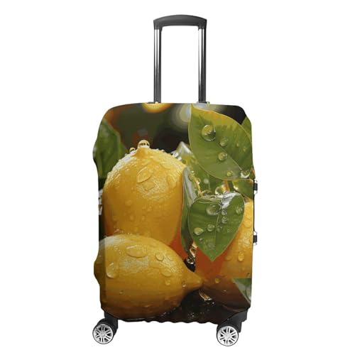 Travel Luggage Cover Spandex Suitcase Protector Washable Baggage Covers Fresh Lemon Elastic Scratch-Resistant Luggage Cover Protector Fits 18-32 Inch Luggage