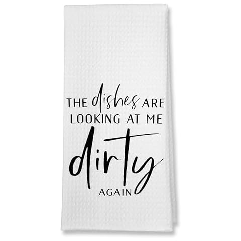 Buildinest Funny Kitchen Towels 1 Set The Dishes are Looking at Me Dirty Again Dish Towels Flour Sack Towel Funny Hand Towels Tea Towels for Kitchen Bathroom Housewarming-B15 Cover