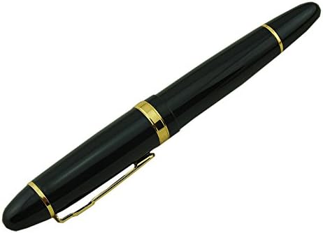 Jinhao 159 Fountain Pen Medium Nib Size Heavy Pen (Black Gold Trim)