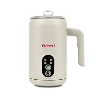 Girmi ML53 Montalatte Elettrico 500W 4 Funzioni Caldo/Freddo, Schiuma Latte Cremosa per Cappuccino e Latte Macchiato, 150/300 ml, Frustino Inox, Base 360°, Touchscreen