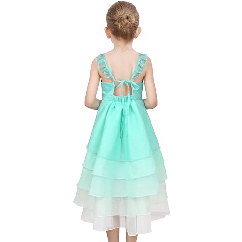 Sunny Fashion Girls Dress Gradient Zigzag Hi-lo Suspender Backless Sleeveless4