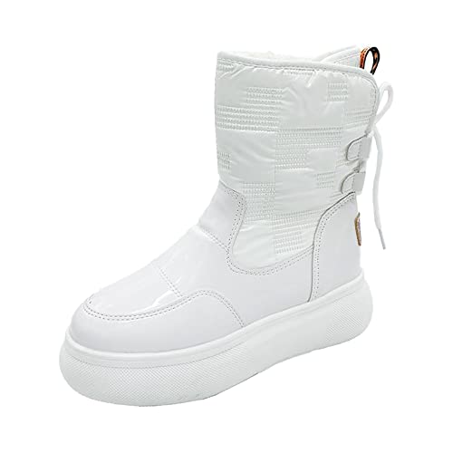 Cocila Bota De Invierno con Cordones para Mujer, Tendencia Diseño Agradable, A La, Botas Negras Mujer Altas Agua Hunter Beige Botines Planos Piel Planas Bambas Zapatillas Hombre Lluvia Rain
