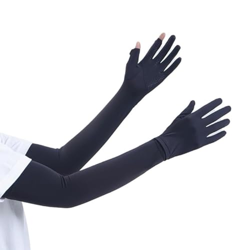 Image of SEMITO UV Protection Sleeves for Women & Girls, Sunblock Driving Gloves Non Slip for UV Protection Cooling Arm Sleeves for Biking, Cricket, Cycling, Golf & Outdoor Sports