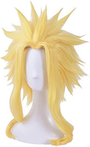 SUNXXCOS High Temperature Fiber Full Short Hair Cosplay Wigs Hero Academy Anime Synthetic for Man White Red Hair (All·Might Daily)