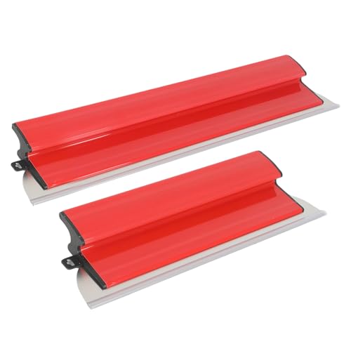 Juego de cuchillas de desnatado para paneles de yeso, herramientas de enlucido con hoja de acero inoxidable de 2 velocidades (40 cm + 80 cm), espátula de yeso con mango en forma de Z (juego de 2